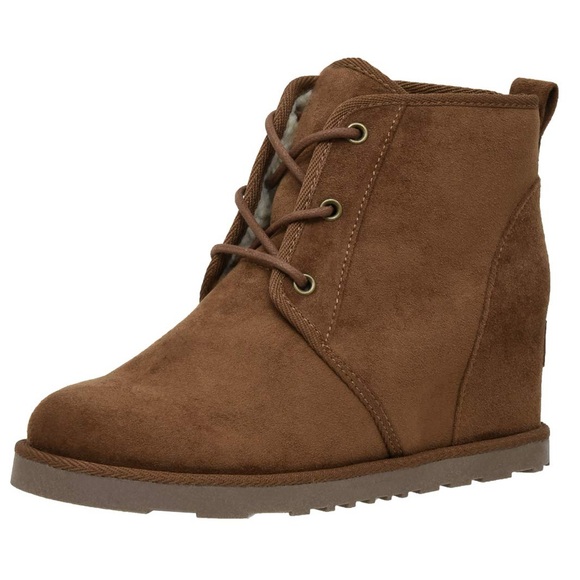 Aspen cushionaire inner wedge heel brown suede lace up boots - Picture 2 of 7